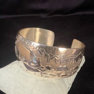 BARRY BURGER Bracelet Bear family 925 sterling silver Pacific Northwest artisan